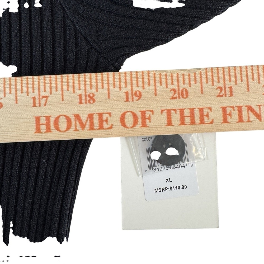 Devotion by Cyrus Dress Womens XL Ribbed Knit Button Front Black NEW Workwear - Picture 5 of 6